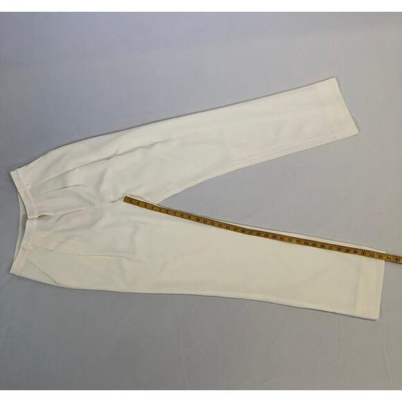 New With Tags Cinq A Sept Elisabeth Crepe Pleated Lined Trousers 6 Ivory - Picture 7 of 12